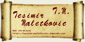 Tešimir Maletković vizit kartica